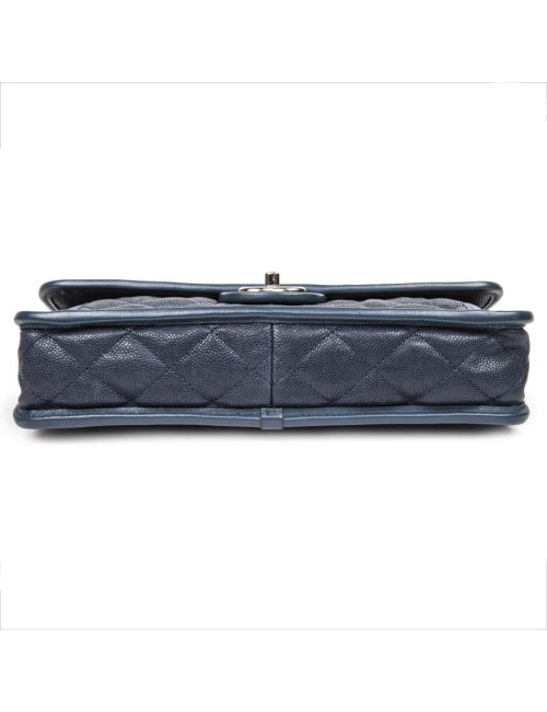 Sac CHANEL cuir grainé bleu