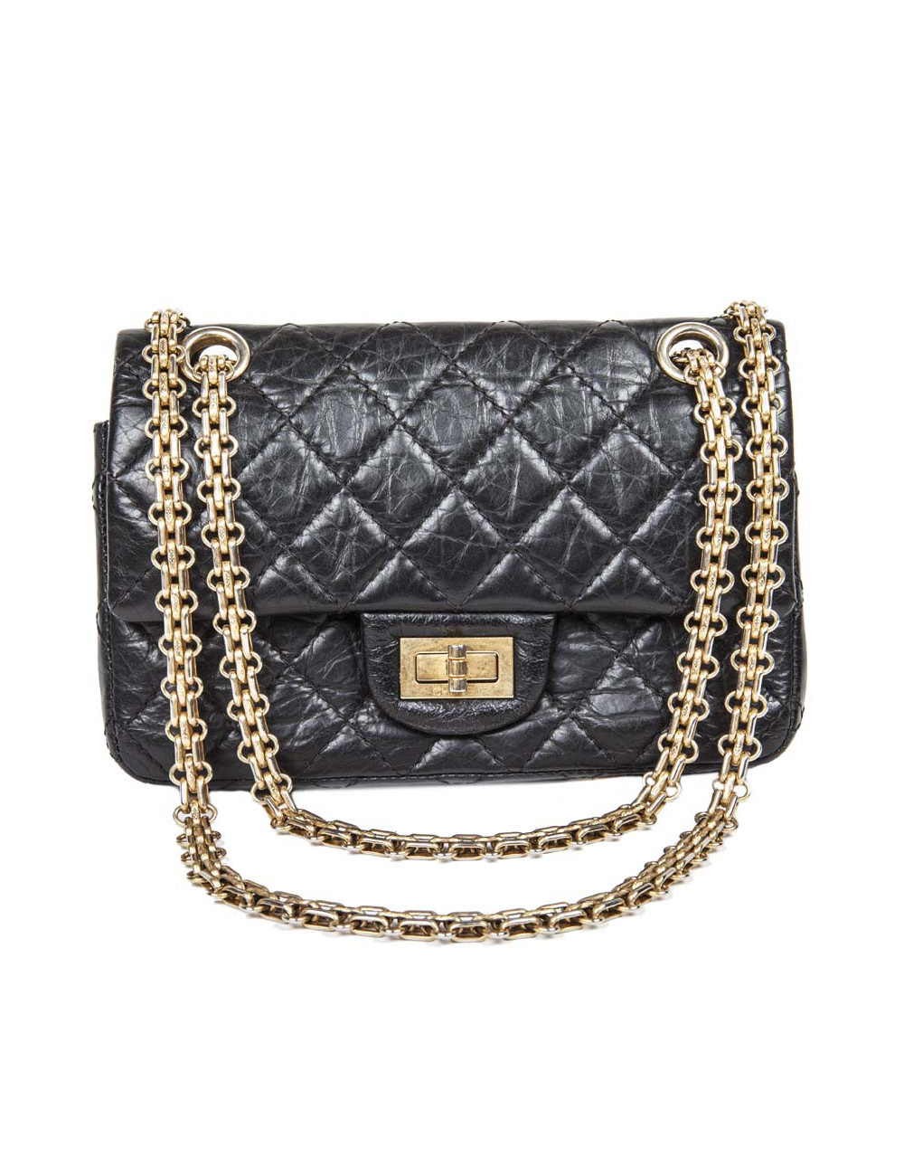 Sac CHANEL cuir vieilli souple noir TM