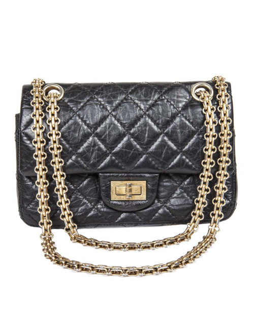 Sac CHANEL cuir vieilli souple noir TM