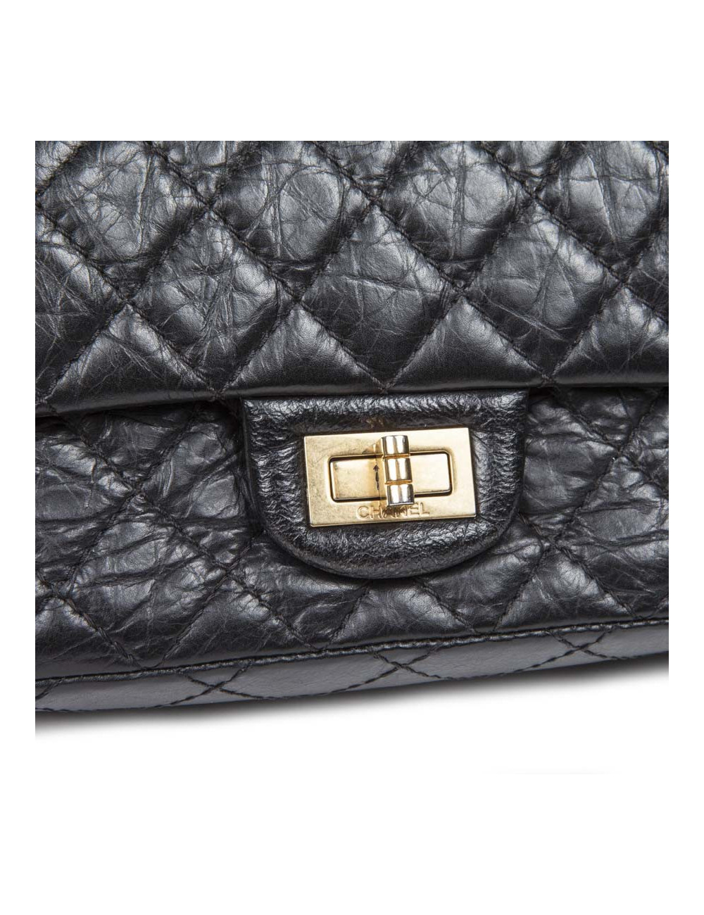 Sac CHANEL cuir vieilli souple noir TM