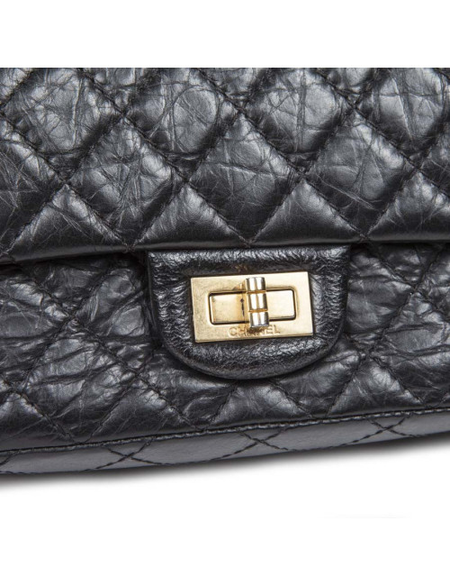 Sac CHANEL cuir grainé souple noir TM
