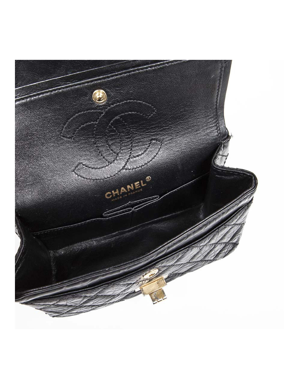 Sac CHANEL cuir grainé souple noir TM