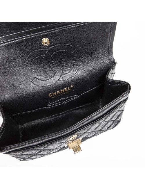 Sac CHANEL cuir grainé souple noir TM