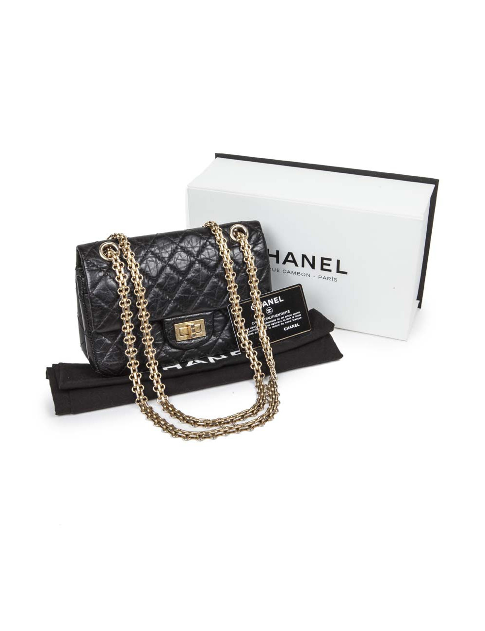 Sac CHANEL cuir vieilli souple noir TM