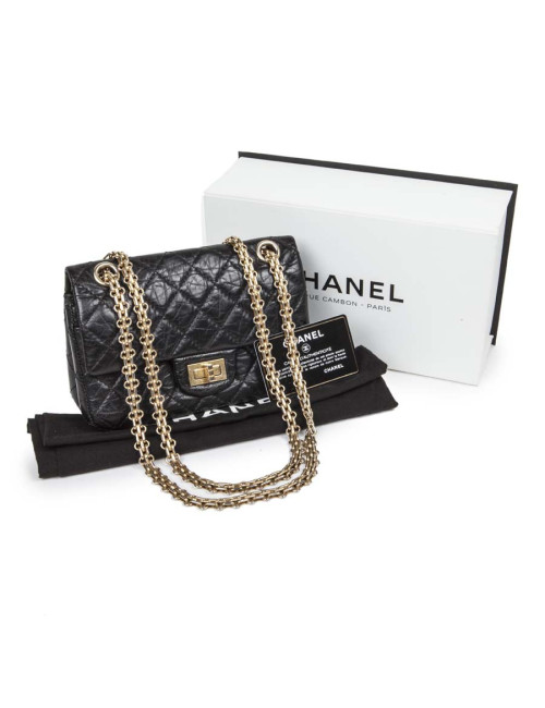 Sac CHANEL cuir vieilli souple noir TM