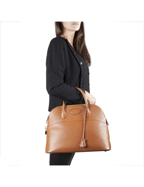 HERMES vintage 'Bolide' bag in cannelle grained leather