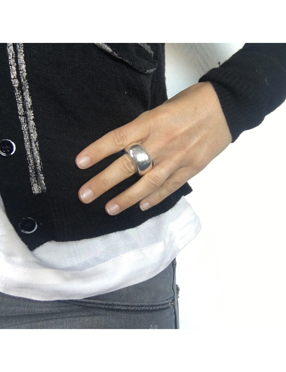 Bague CHANEL Taille 52,5 en argent massif