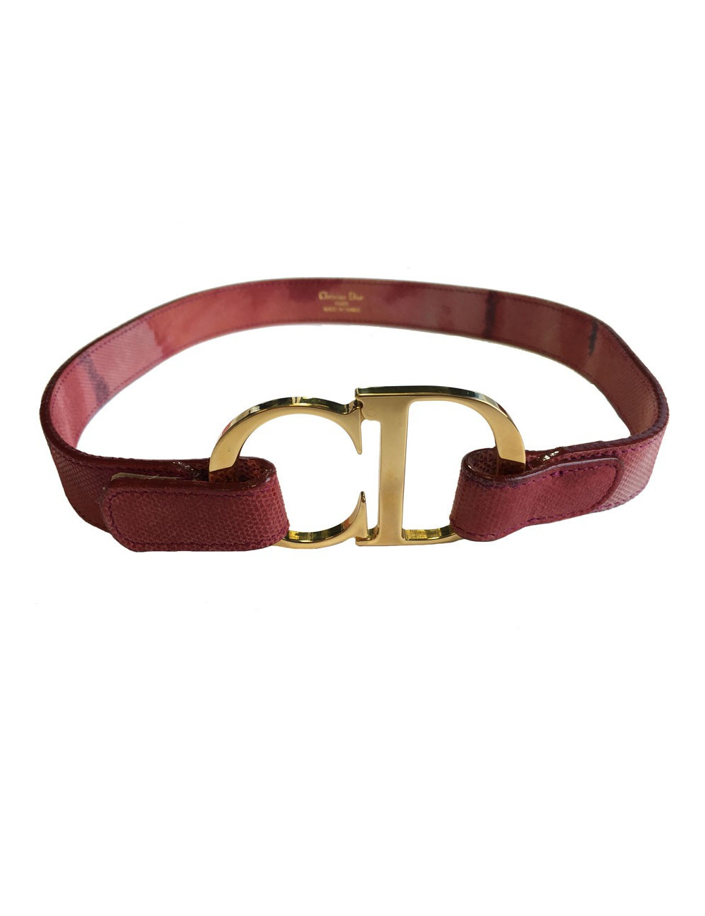 Ceinture DIOR Vintage en cuir rose Taille 70