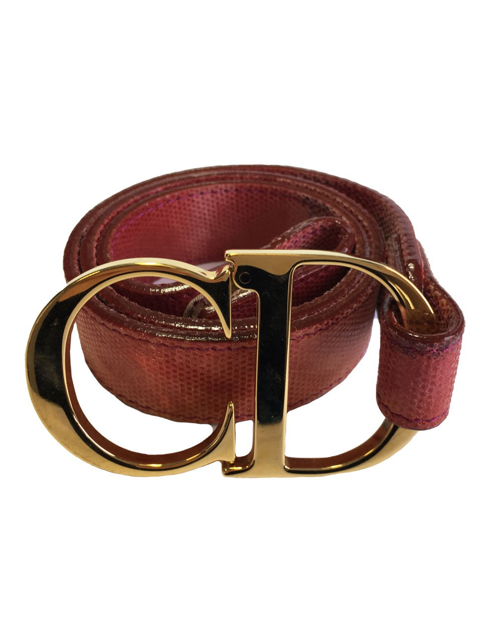 Ceinture DIOR Vintage en cuir rose Taille 70