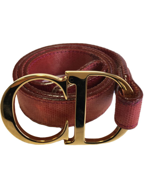 Ceinture DIOR Vintage en cuir rose Taille 70