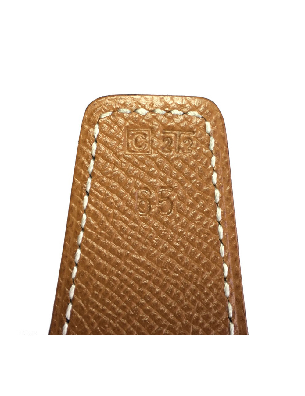 HERMES reversible 'H' belt in black box leather size 65