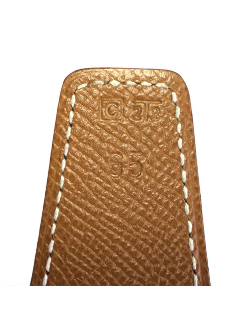 HERMES reversible 'H' belt in black box leather size 65