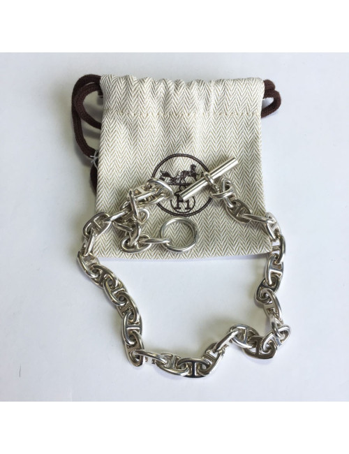 Collier HERMES chaîne d'ancre en argent massif