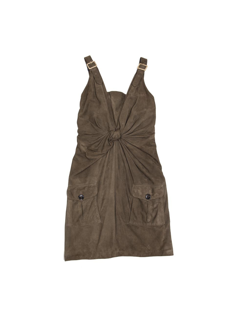 Robe CHRISTIAN DIOR T36 FR  en daim vert Kaki