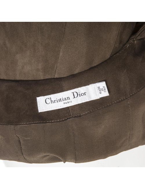 Robe CHRISTIAN DIOR T36 FR  en daim vert Kaki