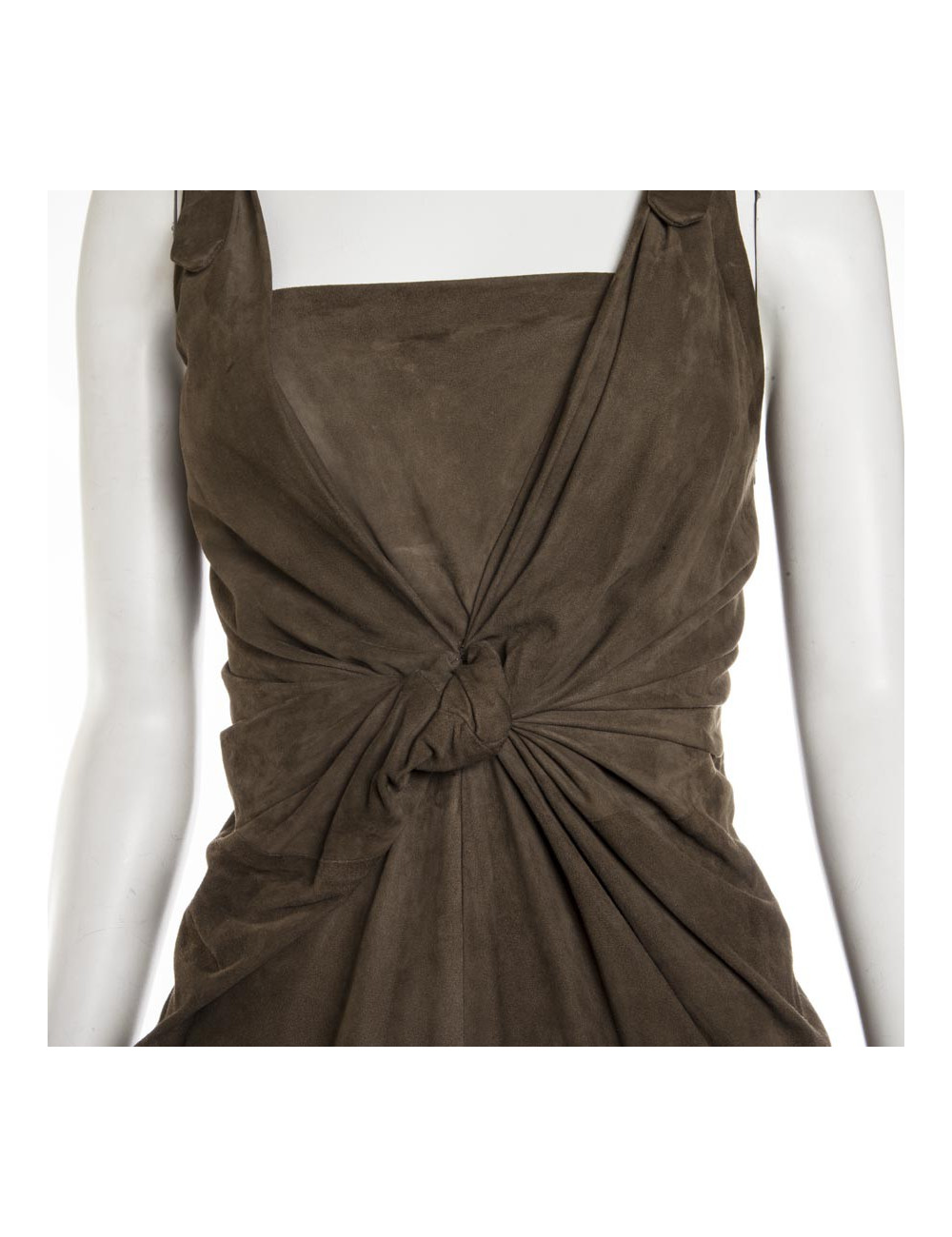 Robe CHRISTIAN DIOR T36 FR  en daim vert Kaki