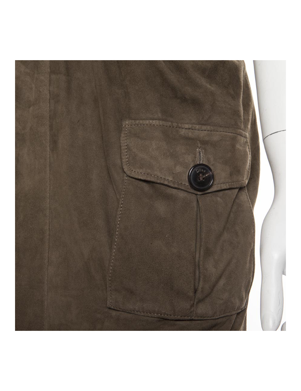 Robe CHRISTIAN DIOR T36 FR  en daim vert Kaki