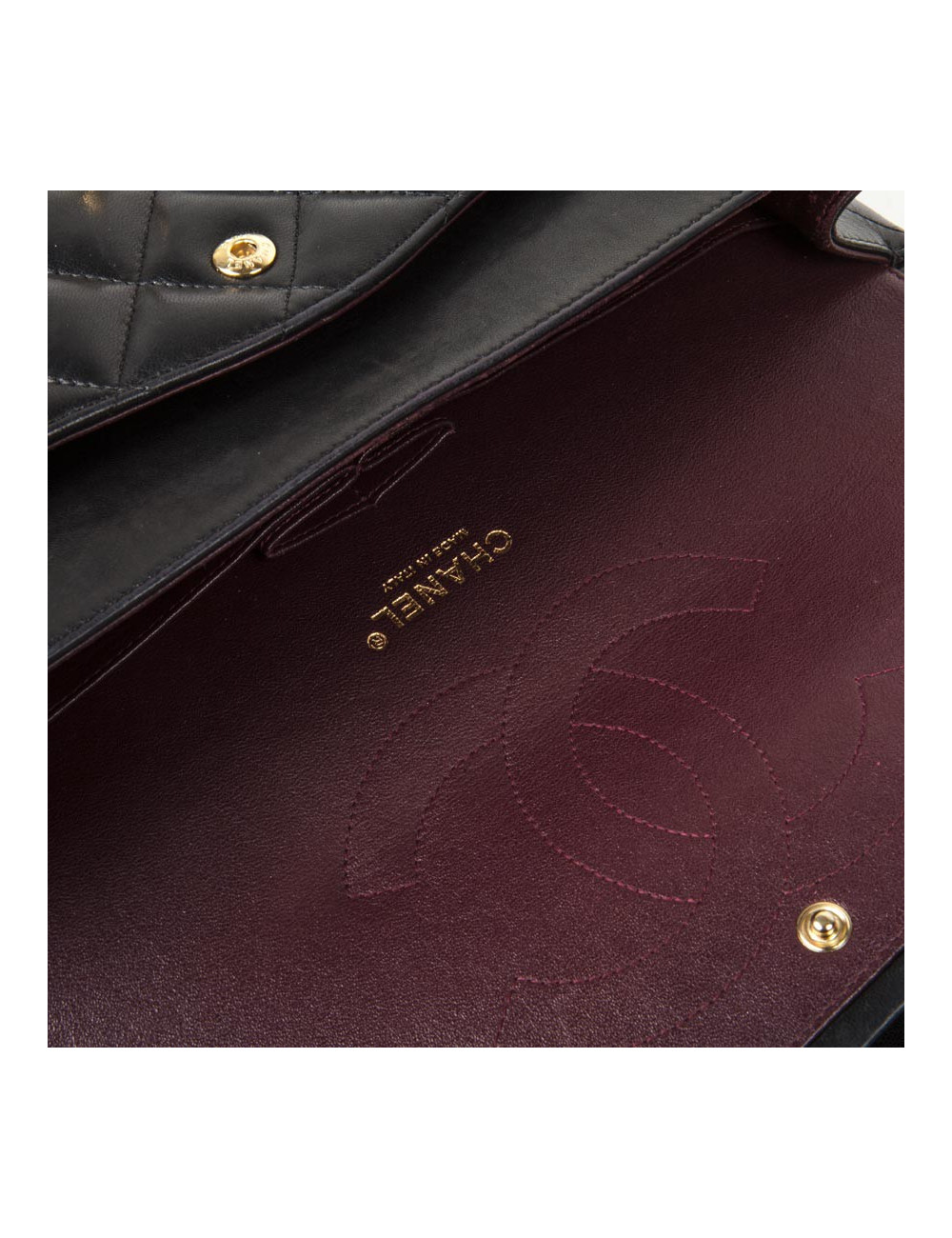 Sac Jumbo CHANEL en cuir lisse noir doré