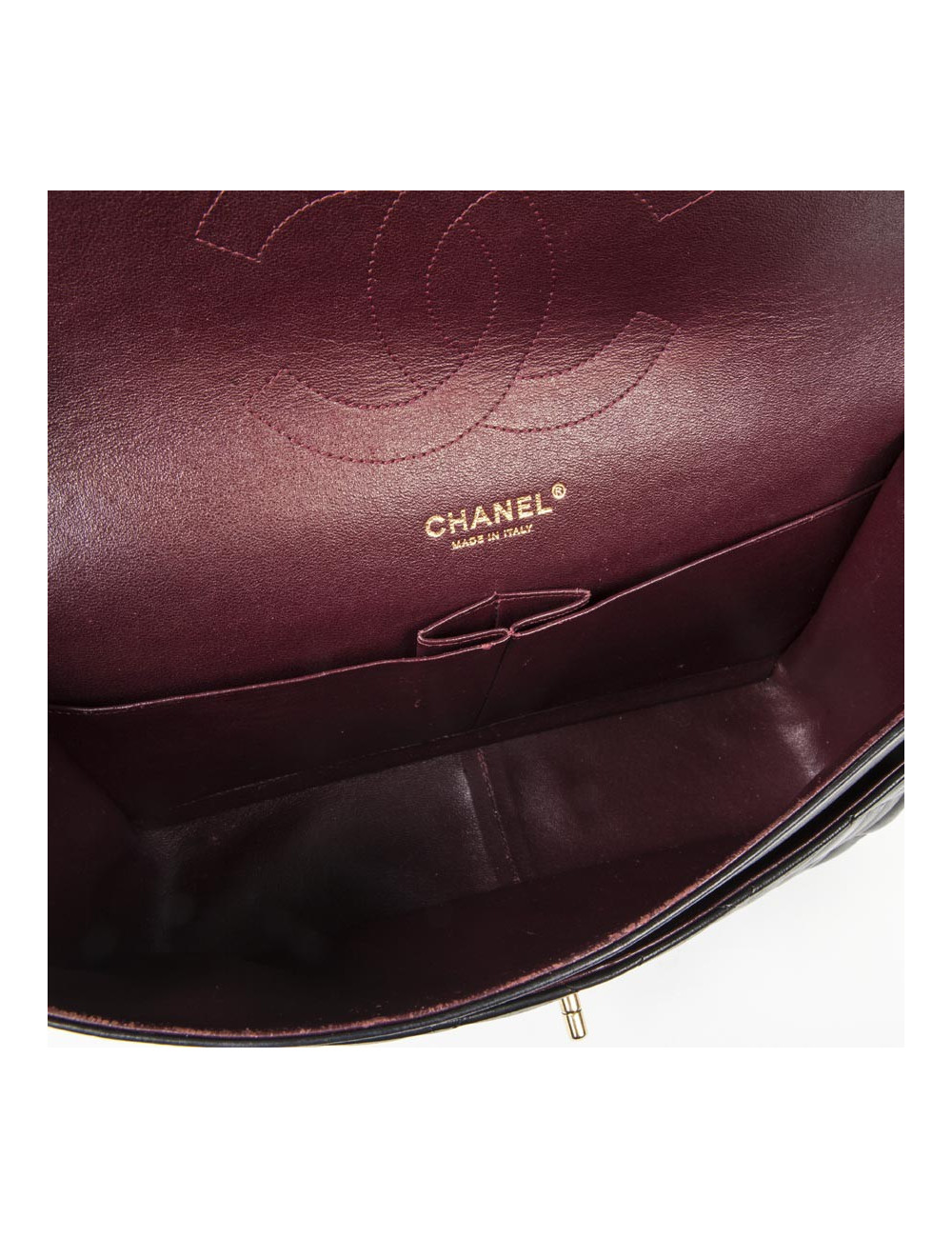 Sac Jumbo CHANEL en cuir lisse noir doré