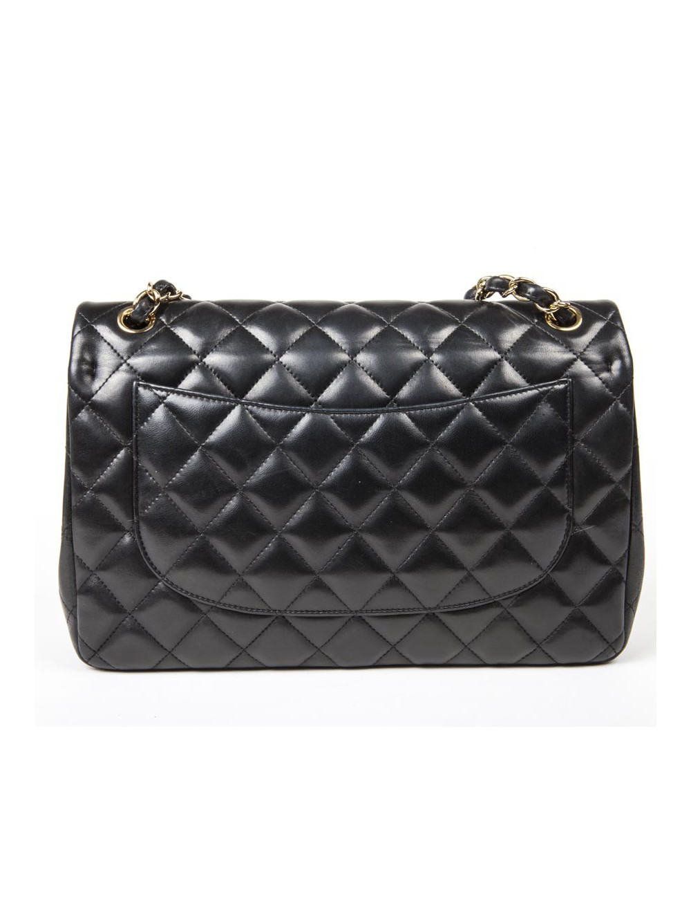 Sac Jumbo CHANEL en cuir lisse noir doré