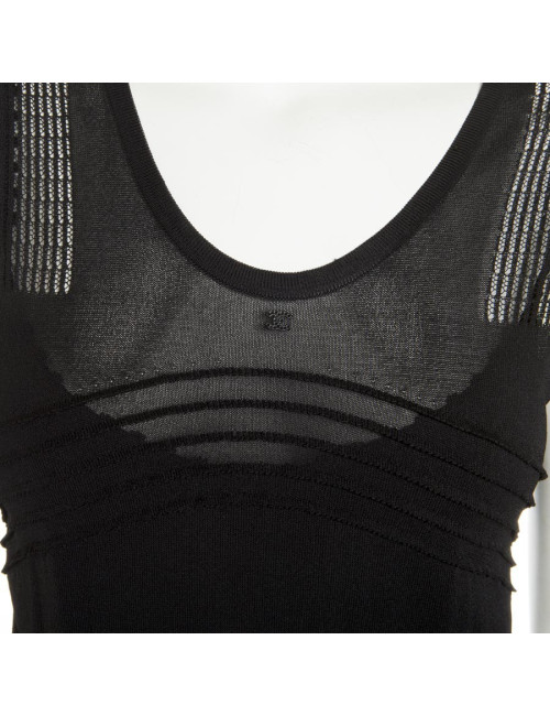 CHANEL black mesh dress size 40