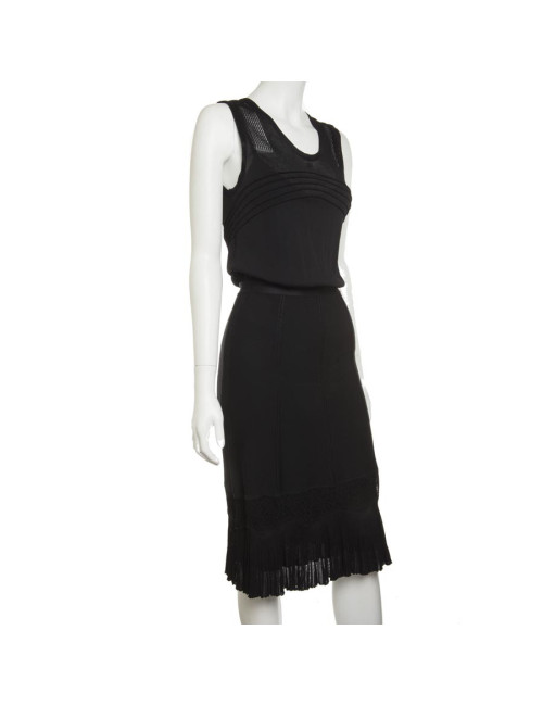 CHANEL black mesh dress size 40