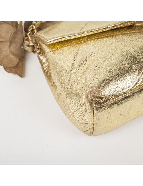 Petit sac doré CHANEL cuir vieilli doré