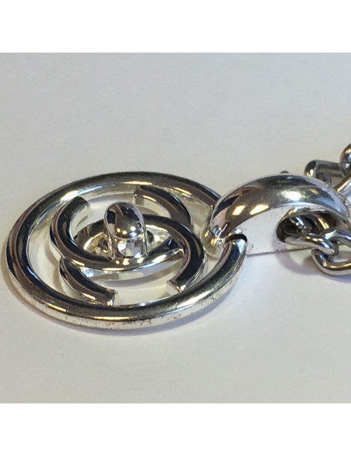 Collier CHANEL en métal argenté