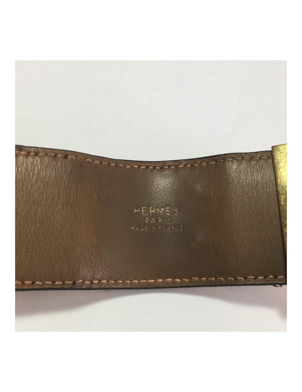 Manchette HERMES Médor en cuir noir 