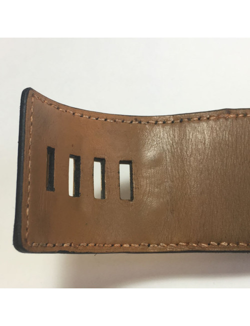 Manchette HERMES Médor en cuir noir 