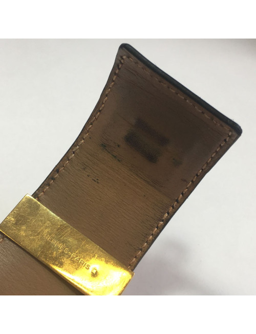 Manchette HERMES Médor en cuir noir 