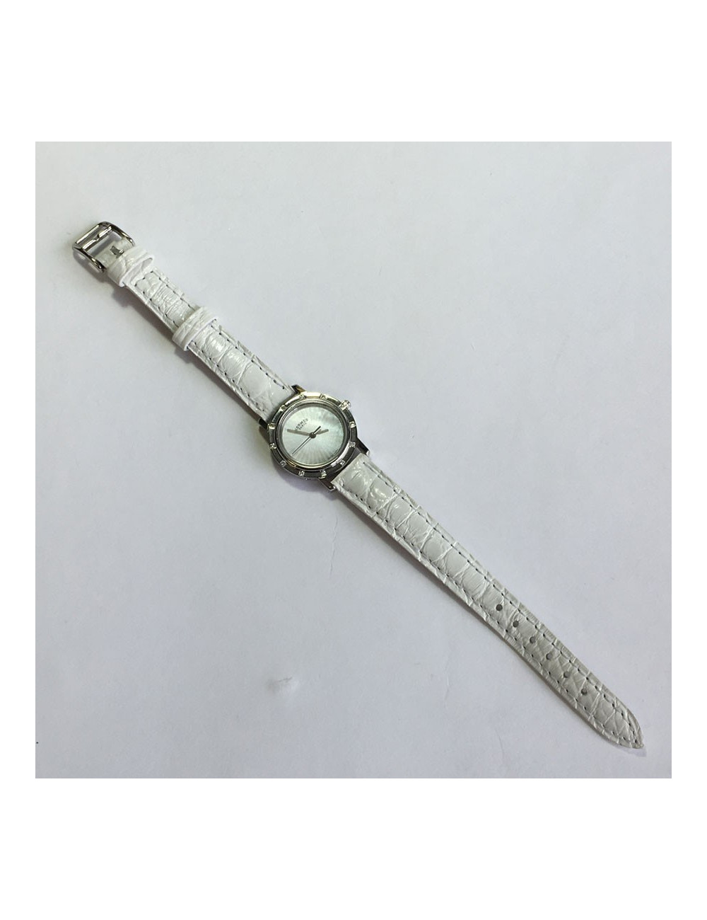 Montre HERMES Clipper acier et brillants