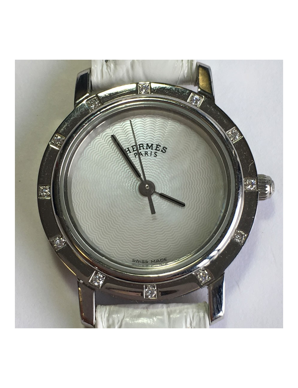 Montre HERMES Clipper acier et brillants