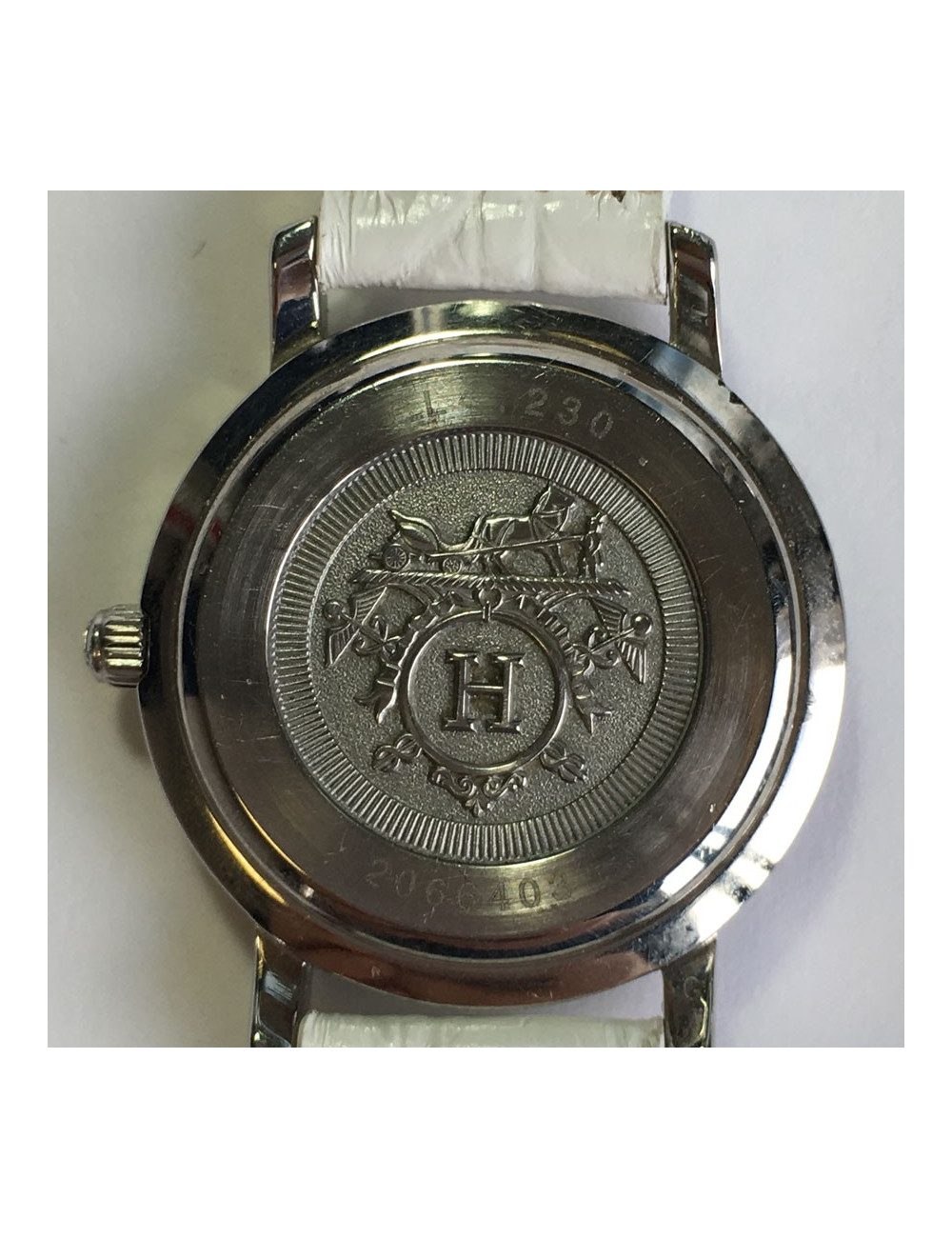 Montre HERMES Clipper acier et brillants