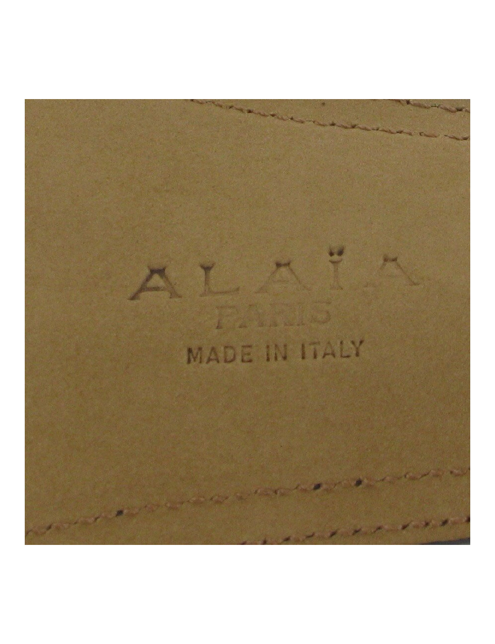 ALAÏA belt in black patent perforated leather size 85