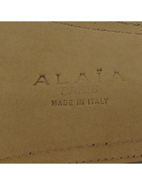 Ceinture cuir verni noir ALAIA