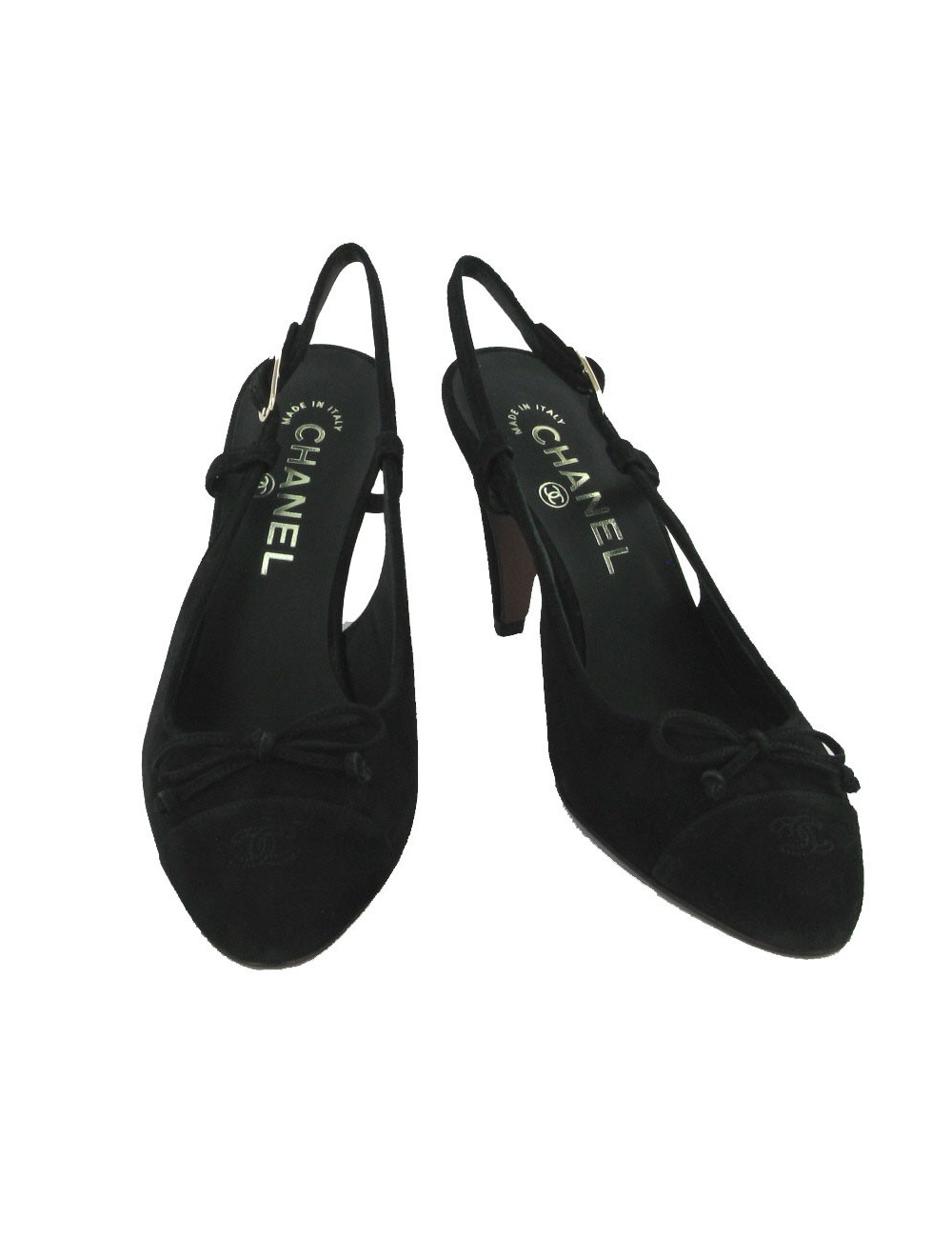 Escarpins en daim noir T37 CHANEL