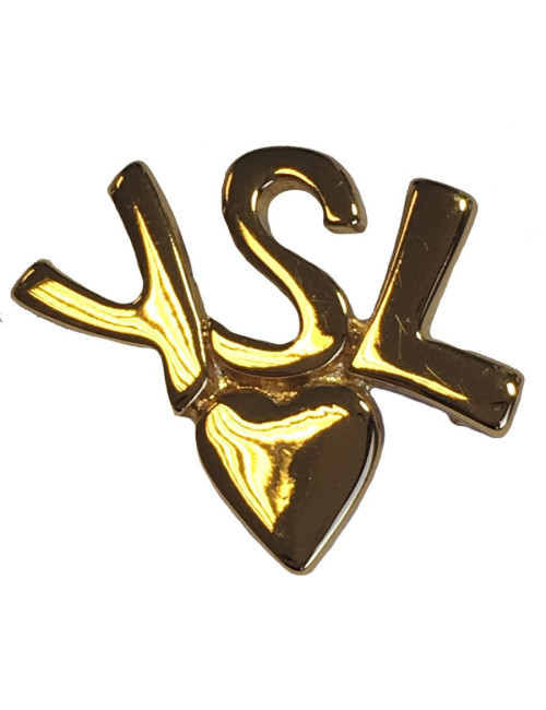 Broche YVES SAINT LAURENT YSL en métal doré