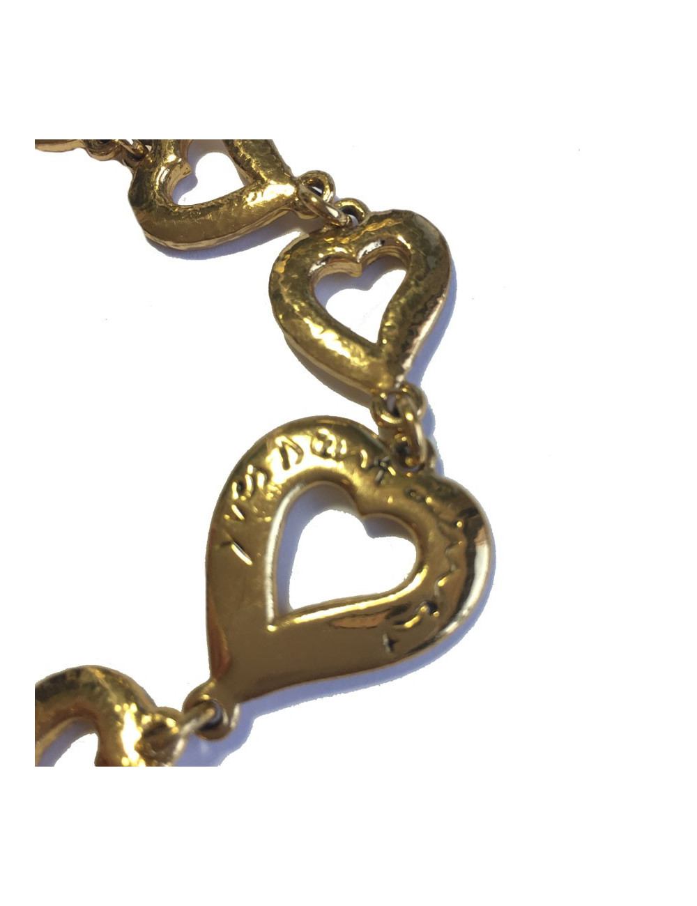 Bracelet YSL SAINT LAURENT coeur en métal doré