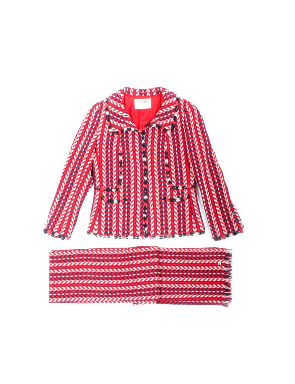 Veste CHANEL T 38 avec son écharpe
