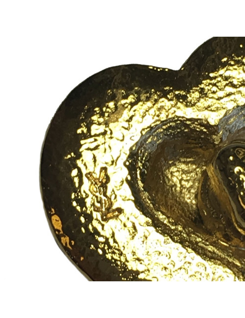 Broche YSL SAINT LAURENT 2 coeurs en métal doré