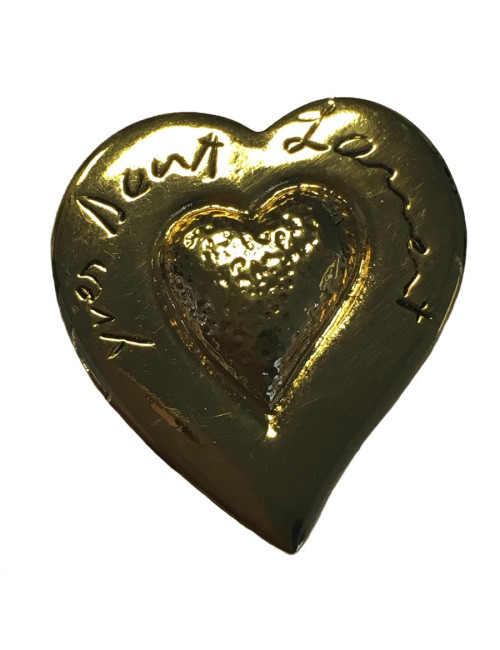 Broche Coeur  YVES SAINT LAURENT en métal doré