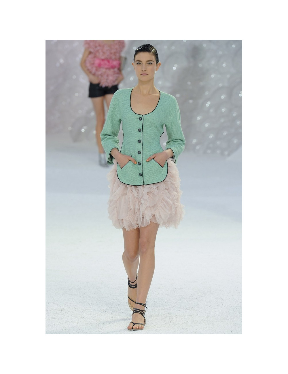 Veste CHANEL T 36 vert d'eau