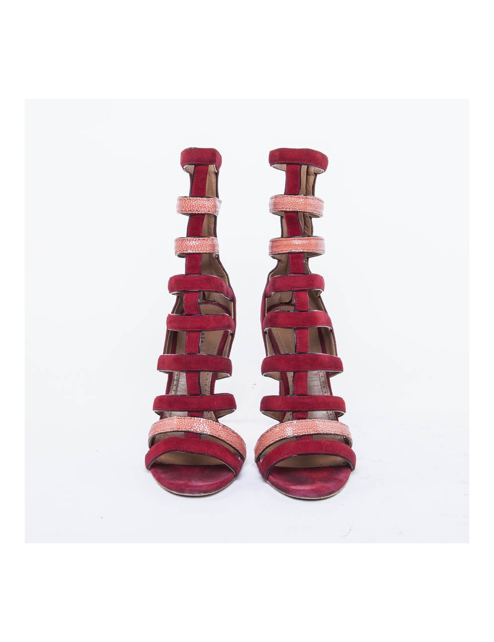 Sandales ALAIA T 37 FR suède rouge