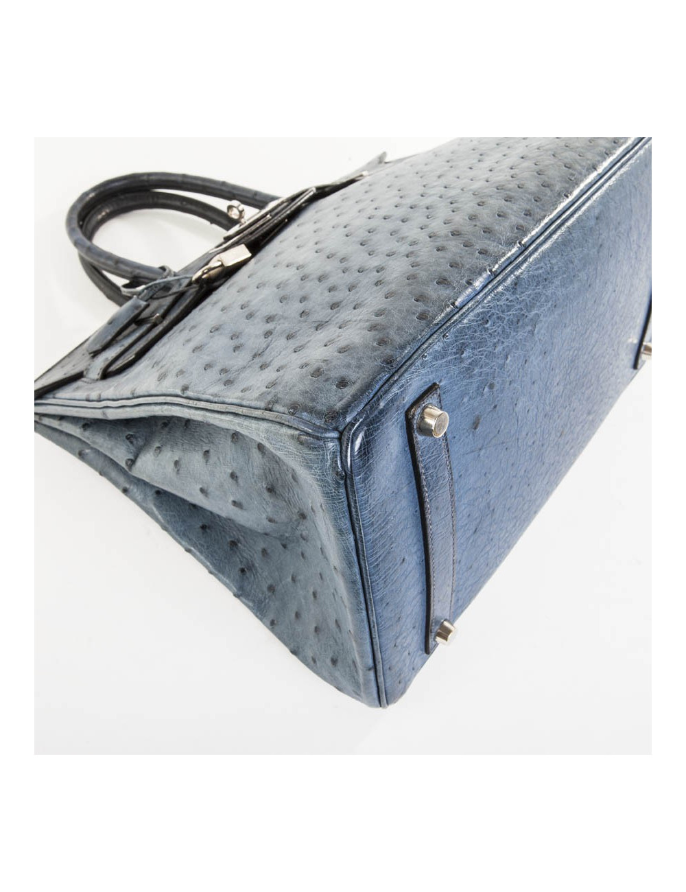 Blue jean Birkin 35 ostrich bag