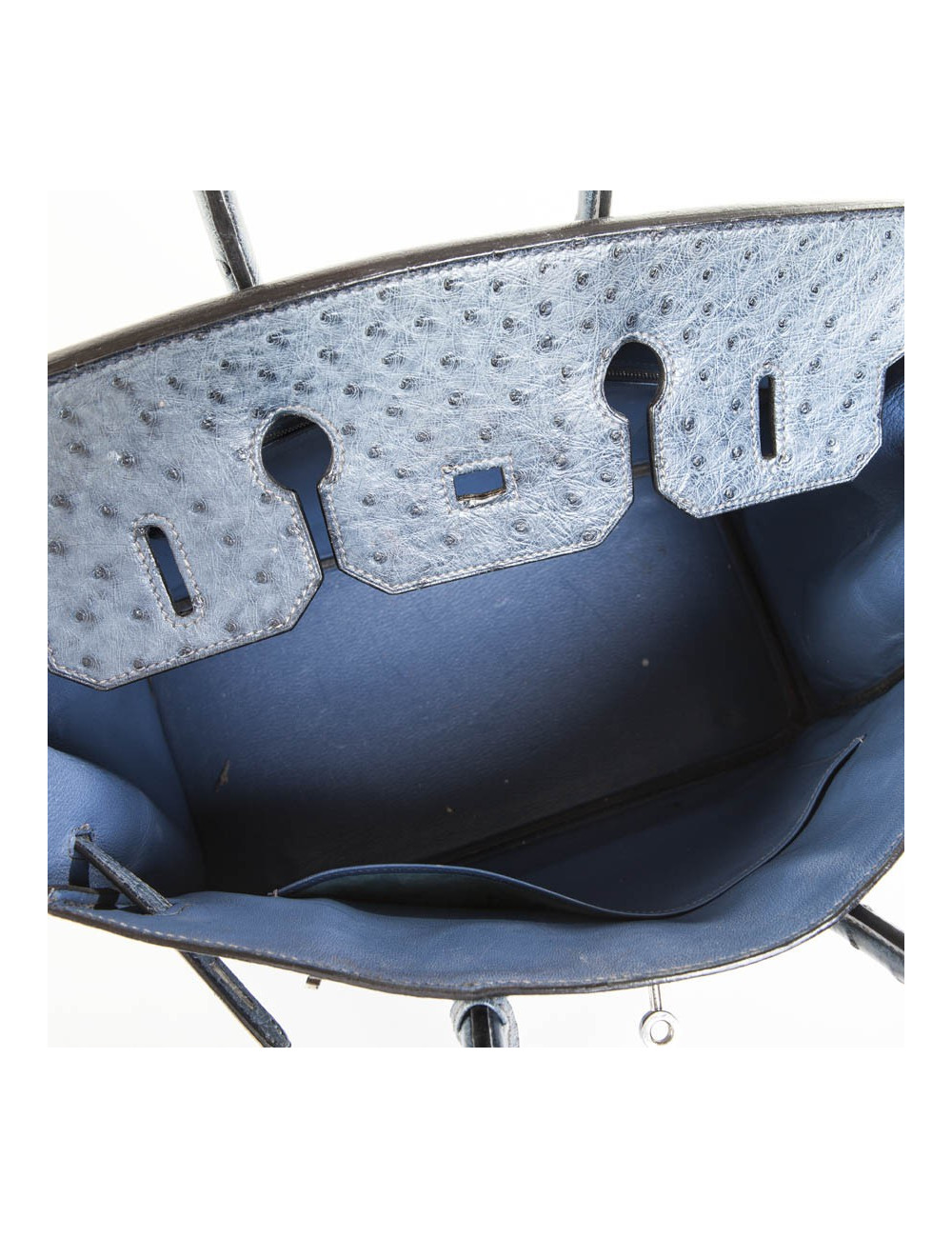 Blue jean Birkin 35 ostrich bag