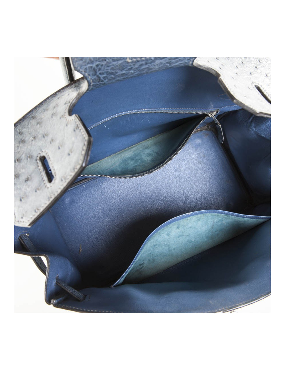 Blue jean Birkin 35 ostrich bag