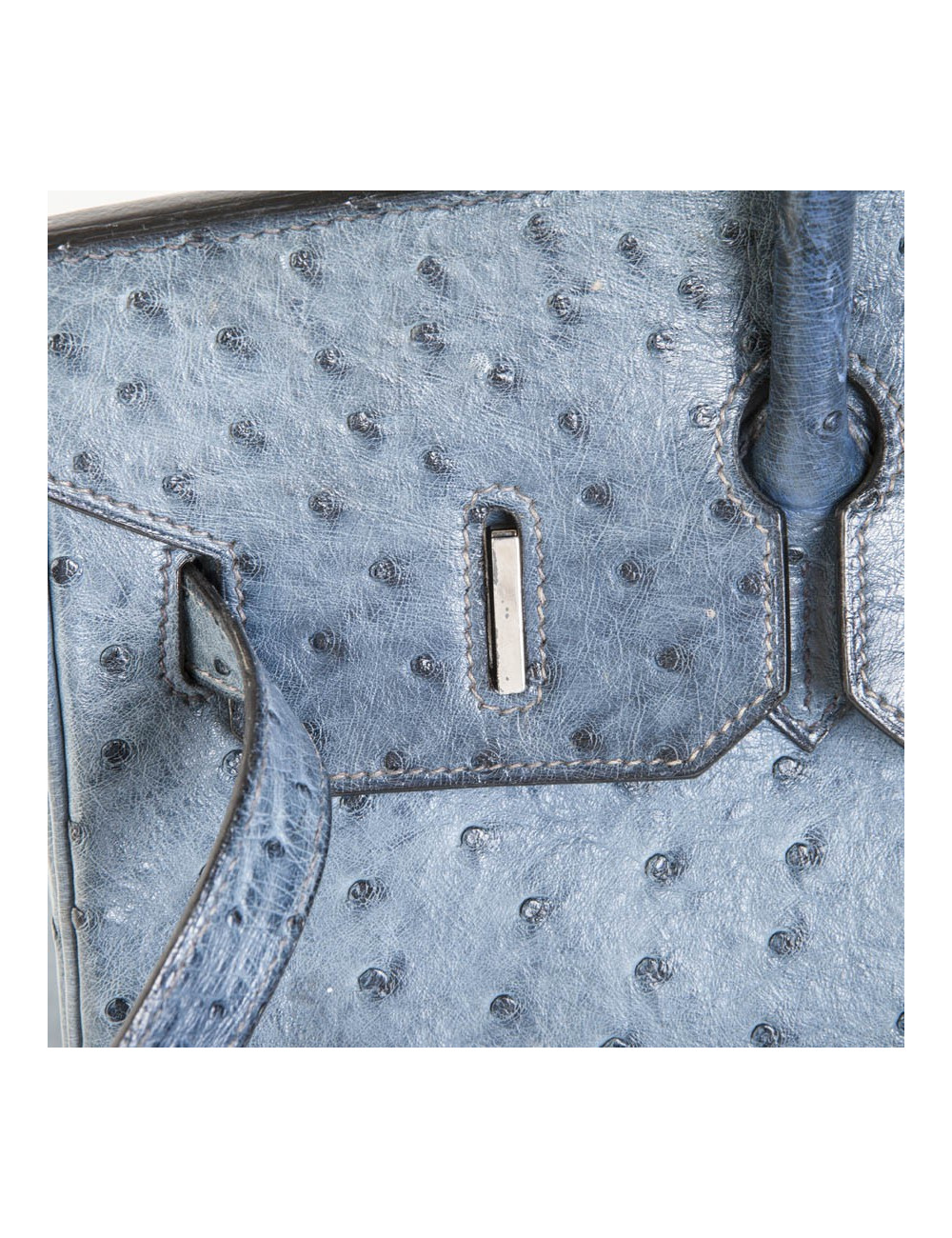 Blue jean Birkin 35 ostrich bag