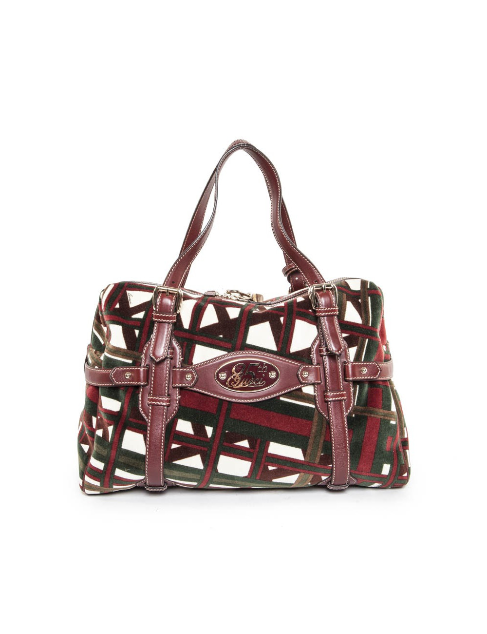 Multicolored velvet GUCCI tote bag