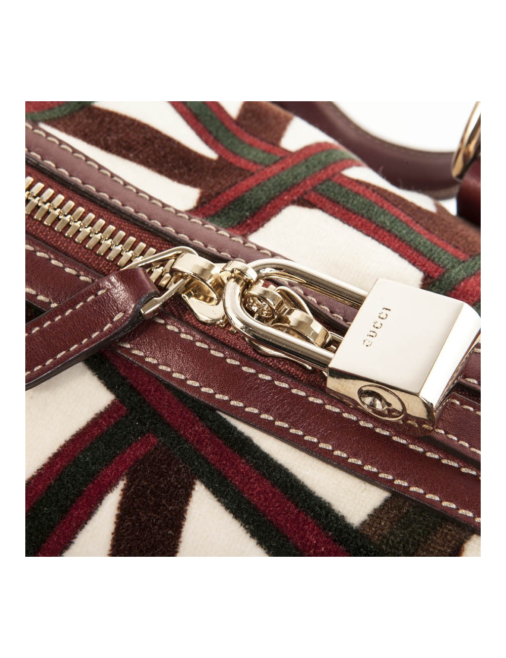 Multicolored velvet GUCCI tote bag